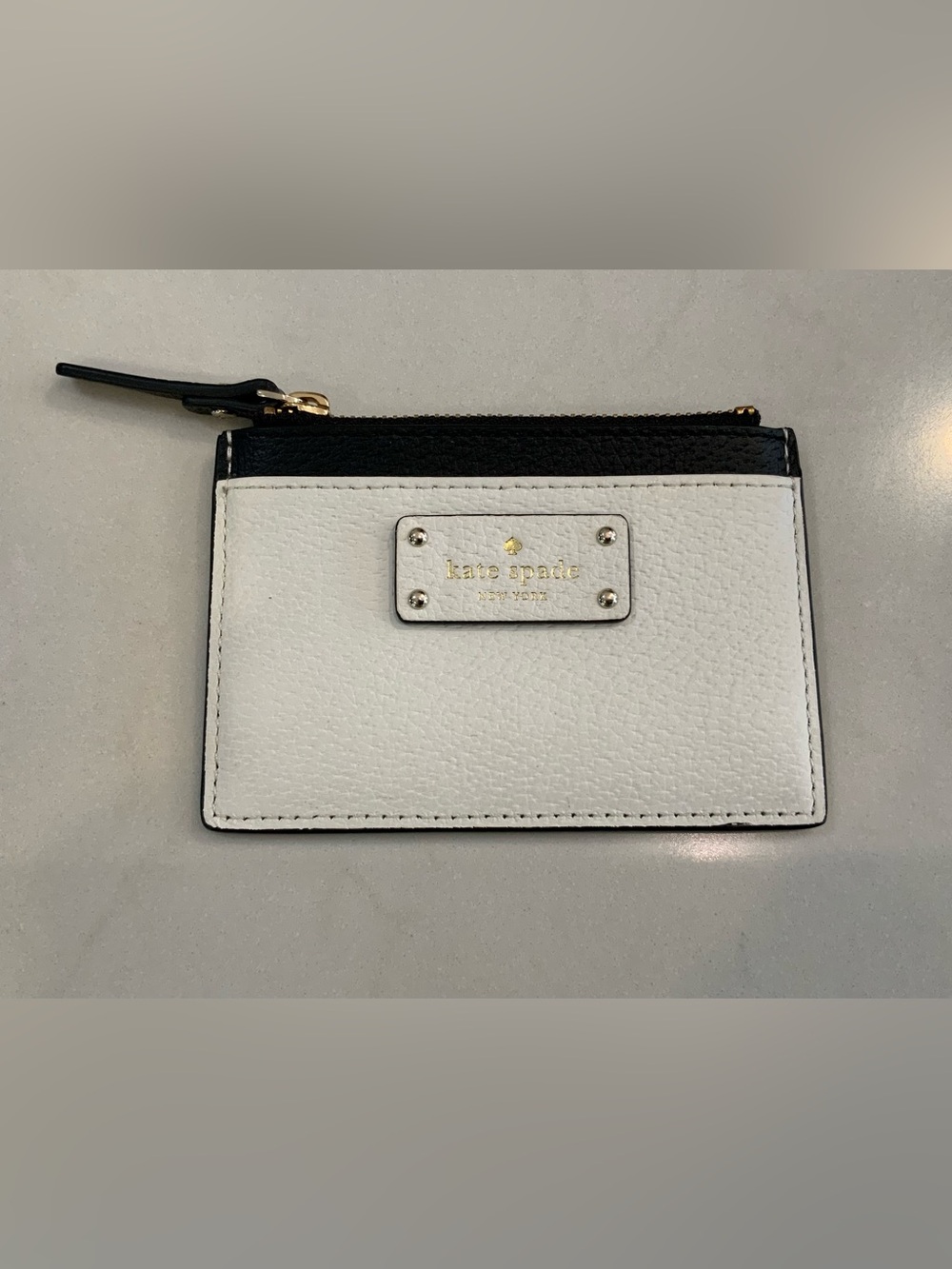 Kate Spade White & Black Leather Cardholder